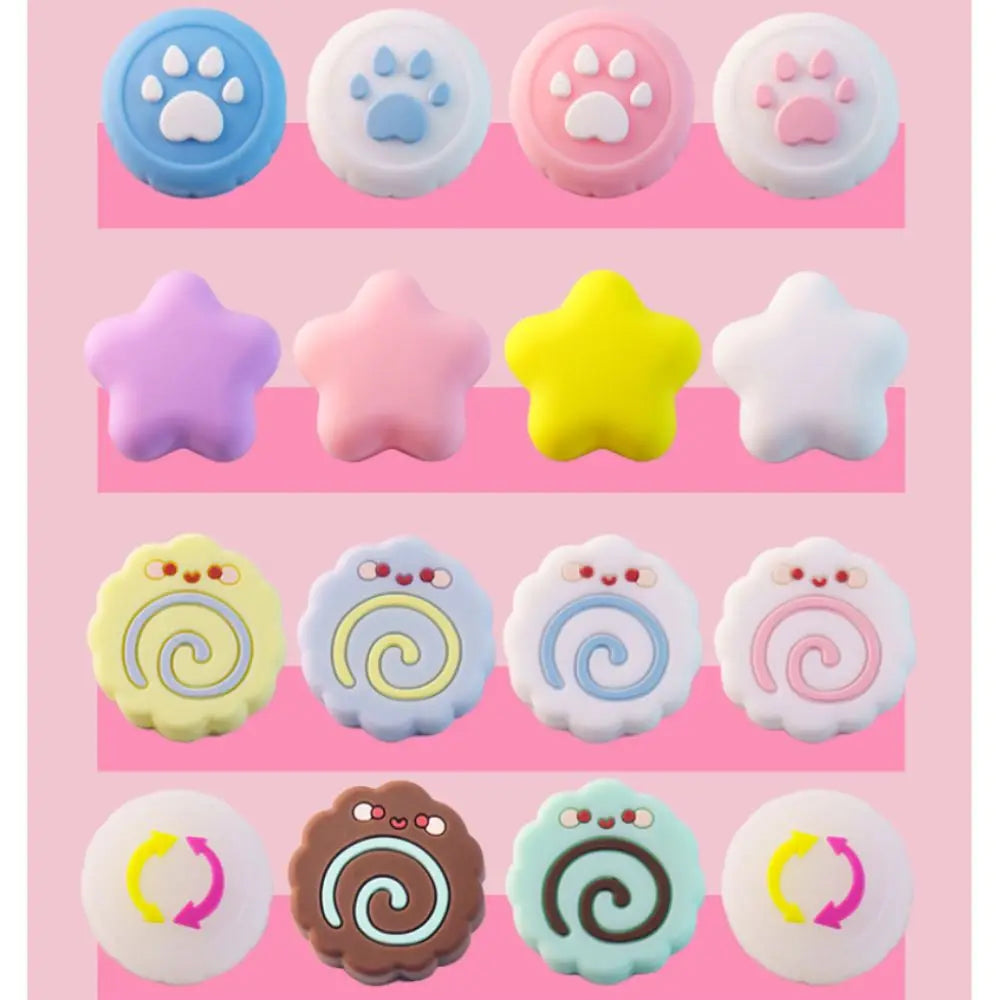 4Pcs Silicone Joystick Caps Cat Paw & Star for Tamagotchi
