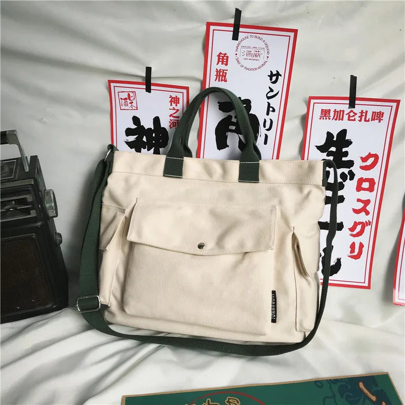 Women's Large Canvas Tote Bag – Shoulder & Messenger Bag