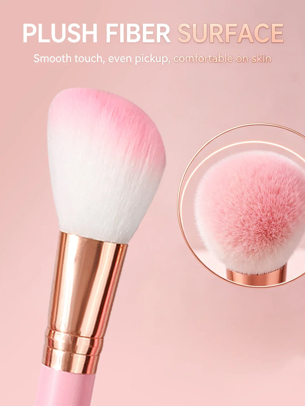 3-Piece Pink Travel Makeup Brush Set – Blush & Eye Brushes