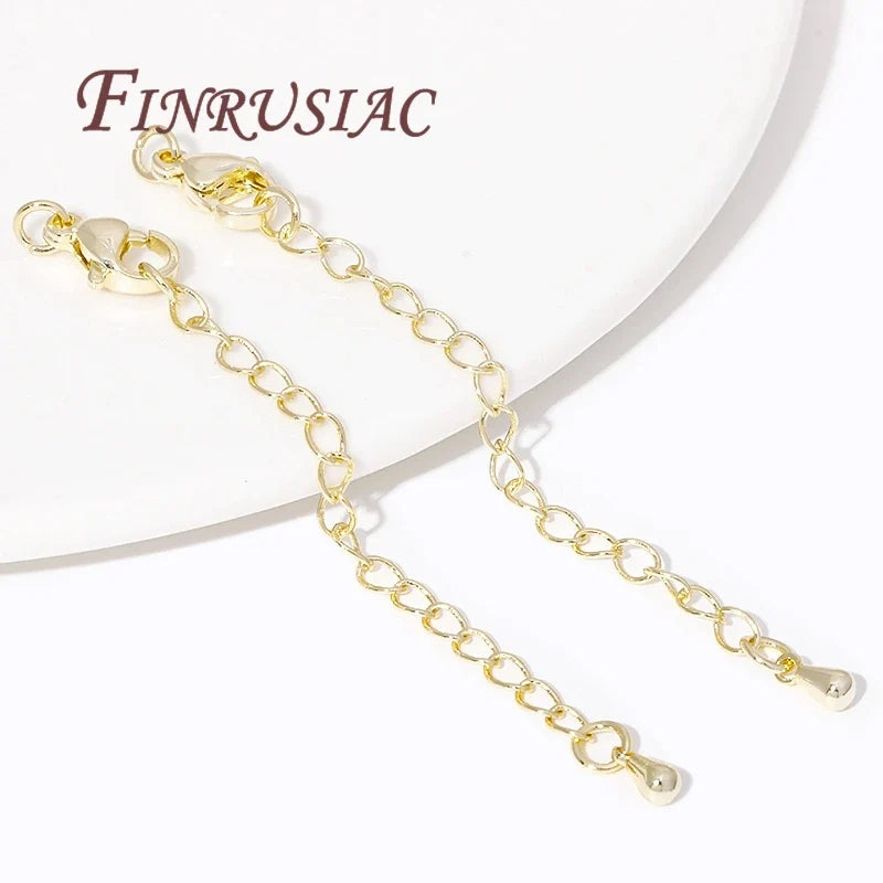 18K Gold Plated Extension Tail Chains with Lobster Clasps | DIY