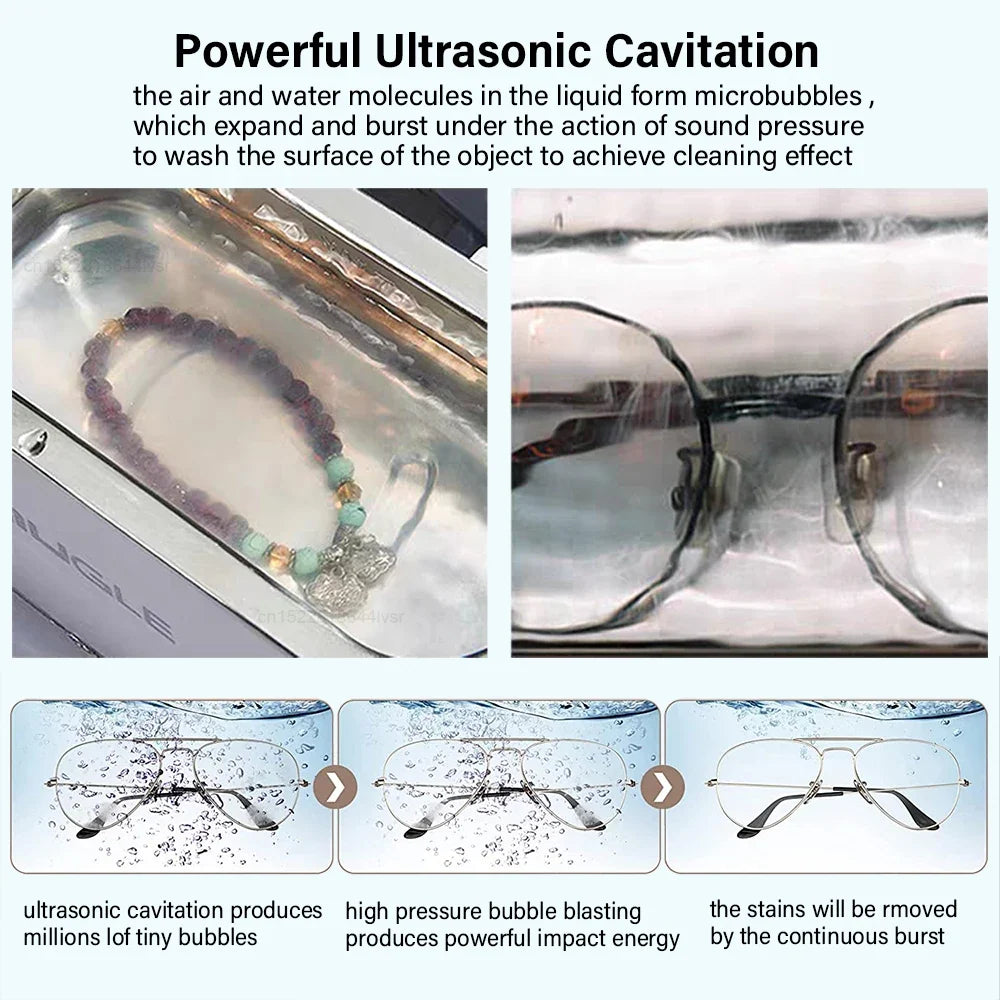 Ultrasonic Cleaner 500ml 46KHz | Watches, Jewelry & Glasses