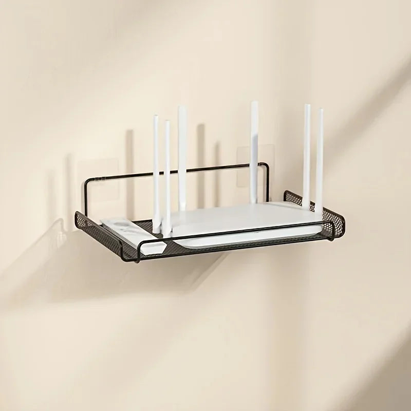 No-Drill Stainless Steel Wall-Mounted Router & WiFi Shelf