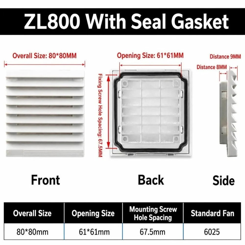 ABS Vent Grille Dustproof Waterproof Louver Fan Cover