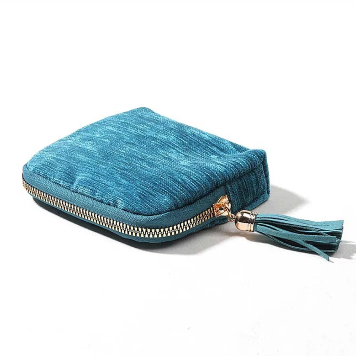 Travel Jewelry Organizer Pouch | Zipper Bag with Tassel & Velvet Lining