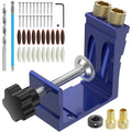 47-Pc Pocket Hole Jig Kit – 15° Angle Drill Guide for Woodworking