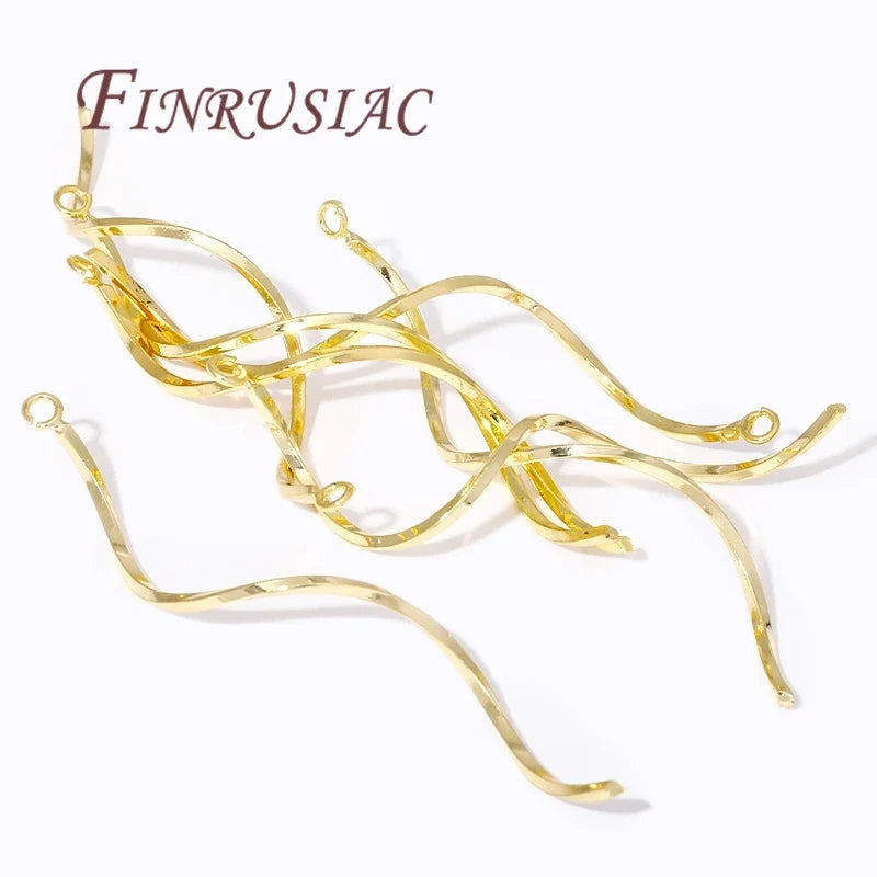 18K Gold Plated S-Shape Wavy Earwire Connector | DIY Jewelry