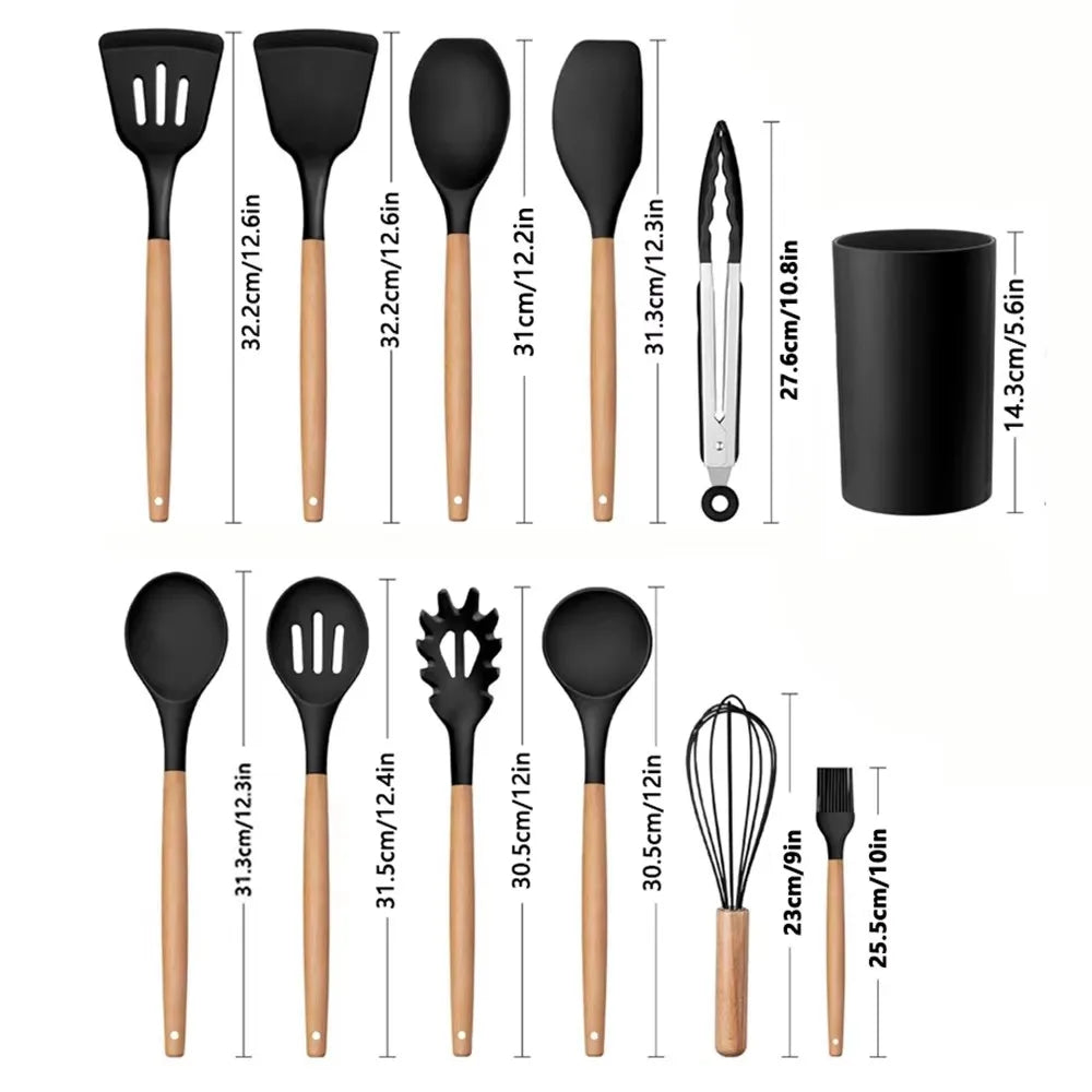 12-Piece Silicone Kitchen Utensil Set with Holder | Nixie
