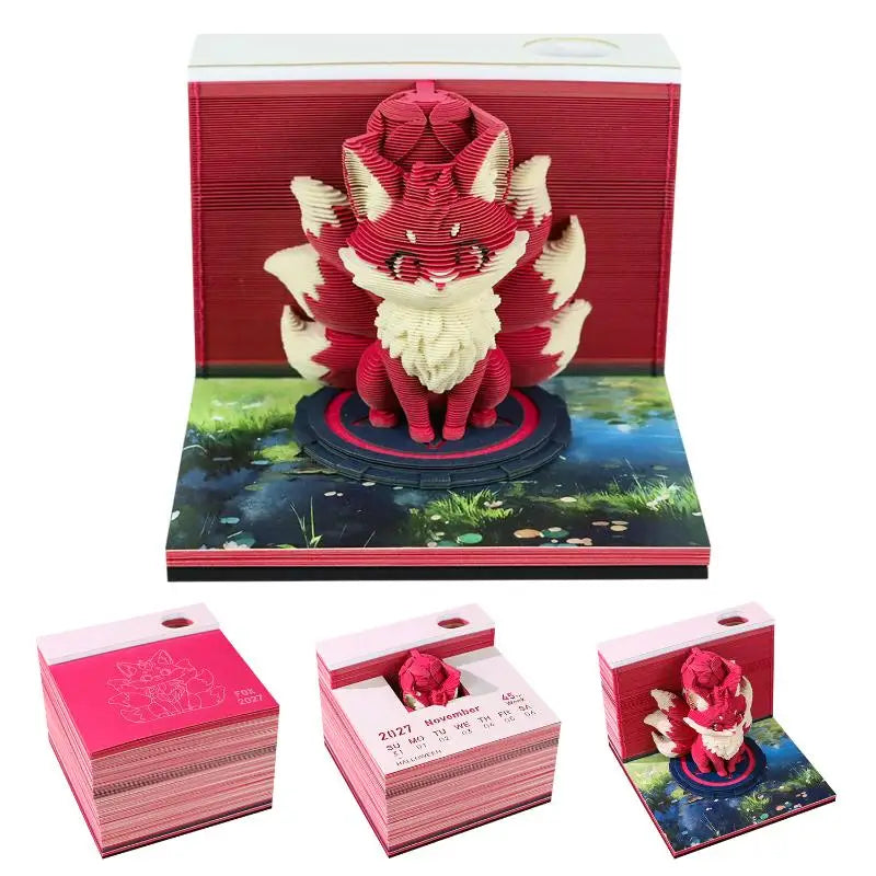 2027 3D Tear-Away Desk Calendar – Paper Carving Art Memo Pad