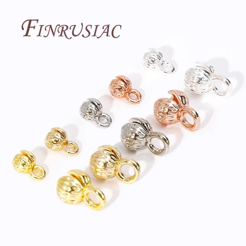 18K Gold Plated Brass Clam Shell Bead Tip Cord Ends 4/5.5mm