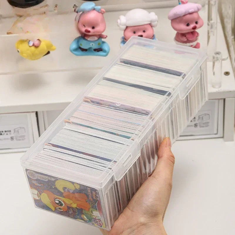 Clear Card Storage Box – Holds 550+ Cards, Adjustable Divider