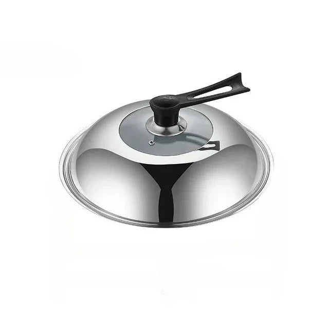 Stainless Steel Wok Lid 30–36cm | Visible Glass Pot Cover