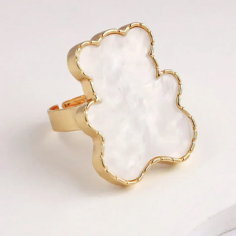 Resin Amber Butterfly Nail Art Palette Ring – Color Mixing Tool