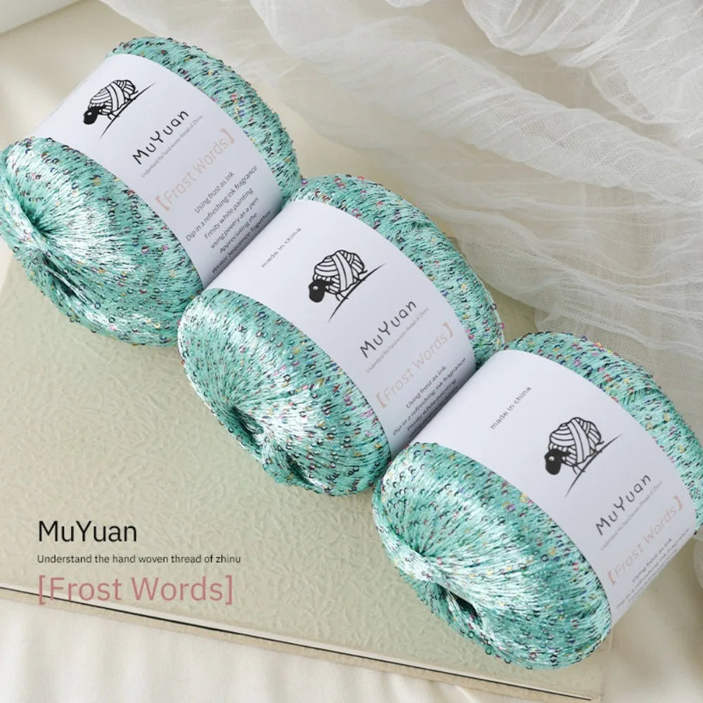 Nylon Sequin Crochet Thread 50g – DIY Woven Craft Yarn