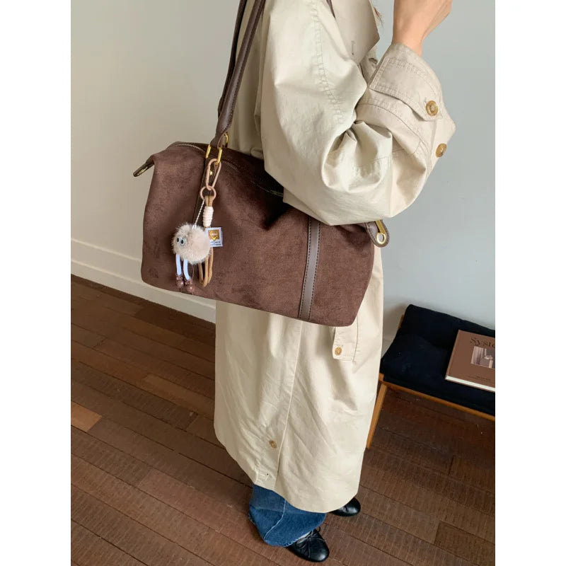 Nixie Retro Suede Women's Crossbody Shoulder Tote Bag