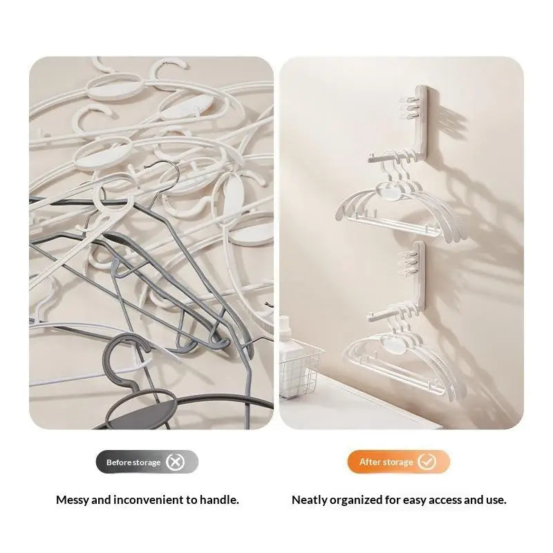 Foldable Wall-Mounted Hanger Organizer with Clips | Space-Saver