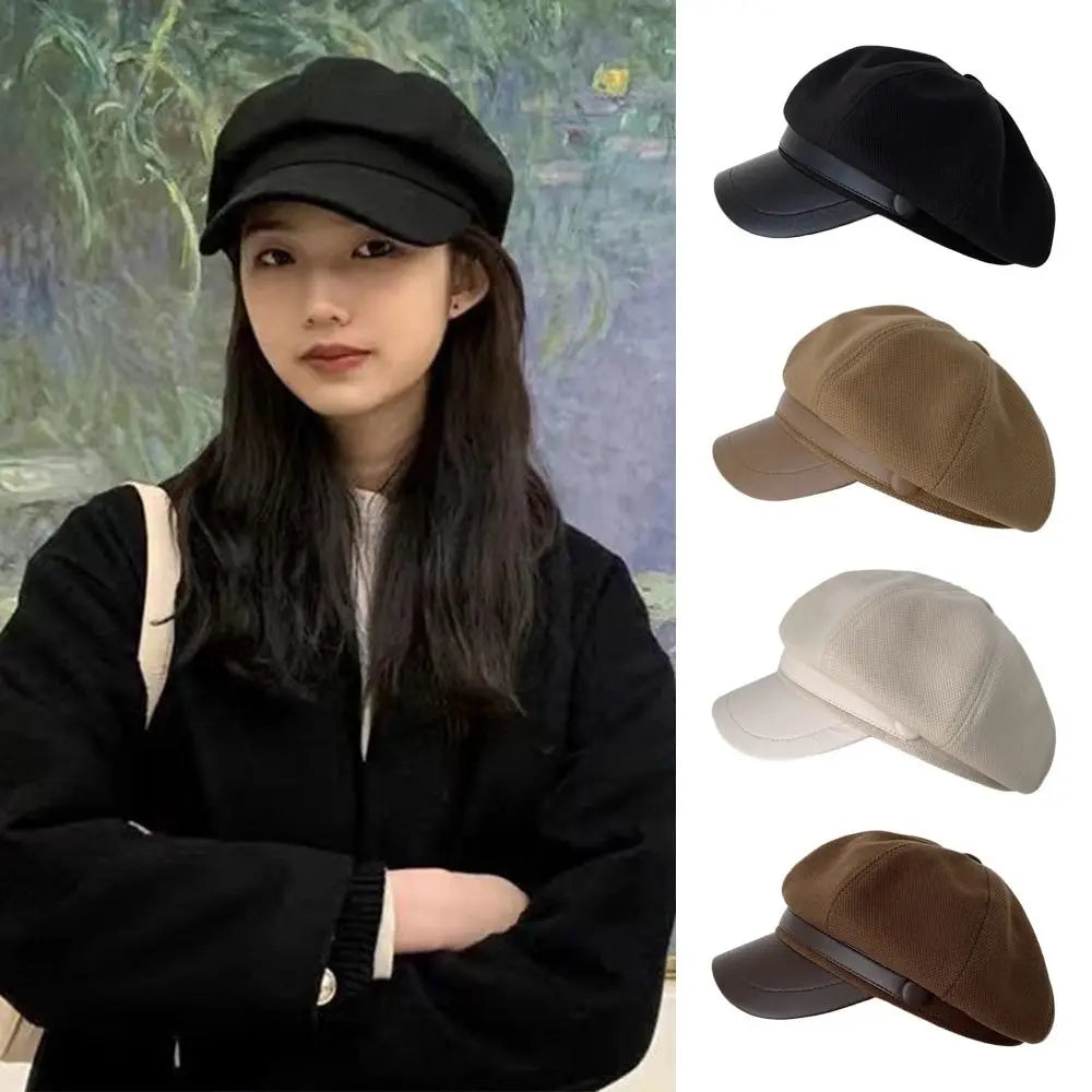 Women's Winter Beret Hat – Vintage Newsboy Pumpkin Panama Cap