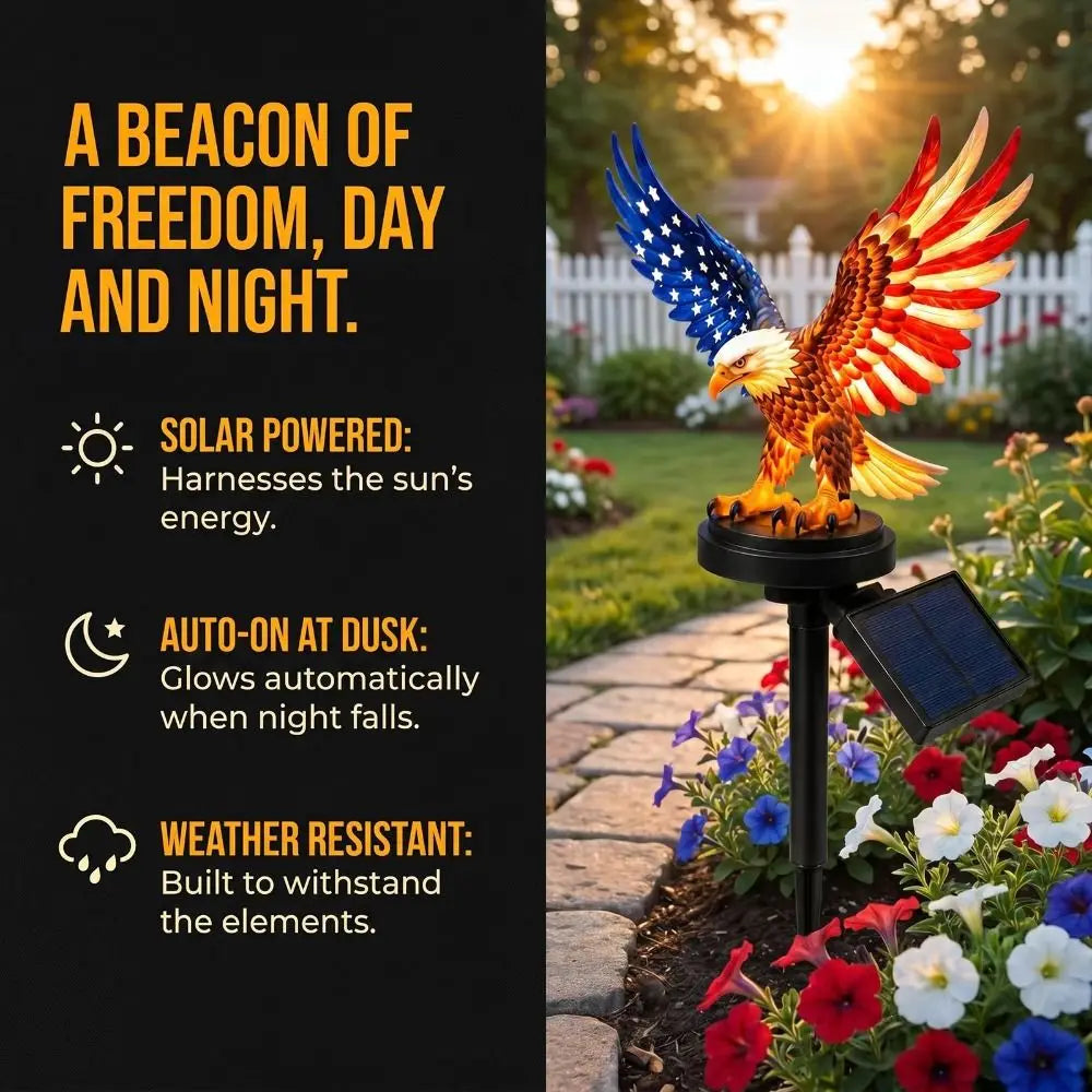 Solar LED Eagle Garden Stake Light – Patriotic Outdoor Decor