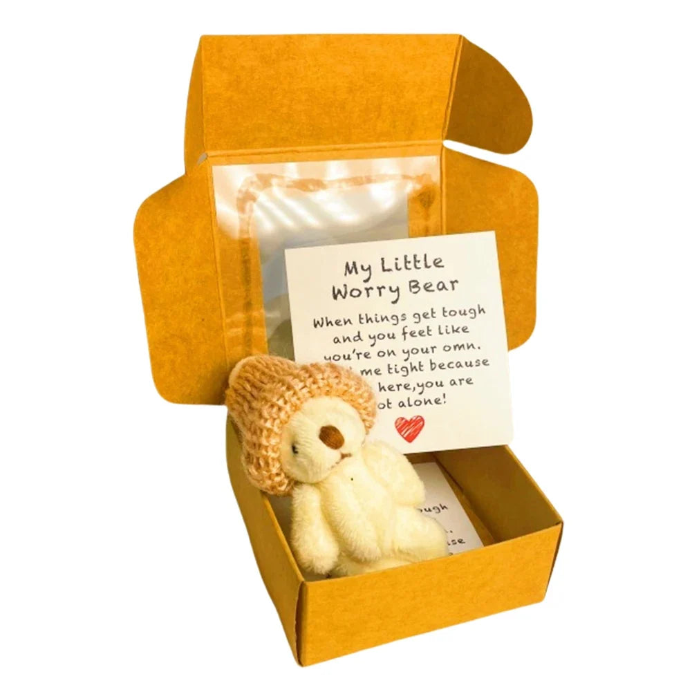 Mini Plush Teddy Bear in Box with Greeting Card – Gift Set