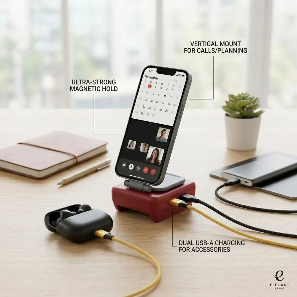 Magnetic Phone Holder Battery Adapter | Dual USB Charger 18V