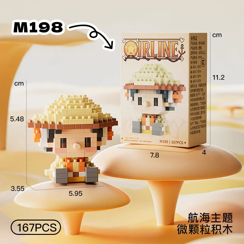 One Piece Anime Mini Block Figures – 20 Styles | 3D Assembly Toy