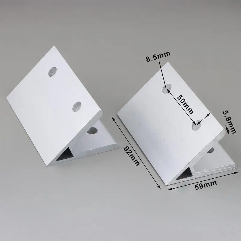 2Pcs 45° Aluminum Corner Bracket for 2020–8080 Extrusion Profiles