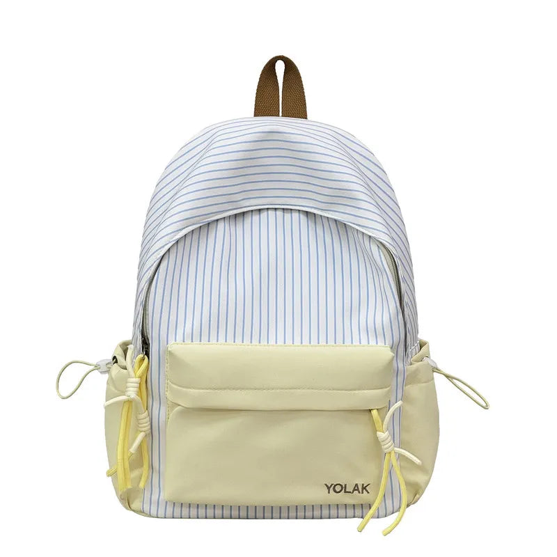 Korean Striped Polka Dot Nylon Backpack for Women | Nixie