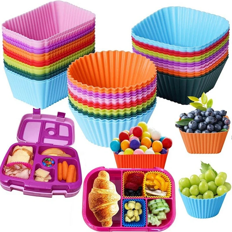 Silicone Bento Box Dividers & Cupcake Liners – 3/4 PCS