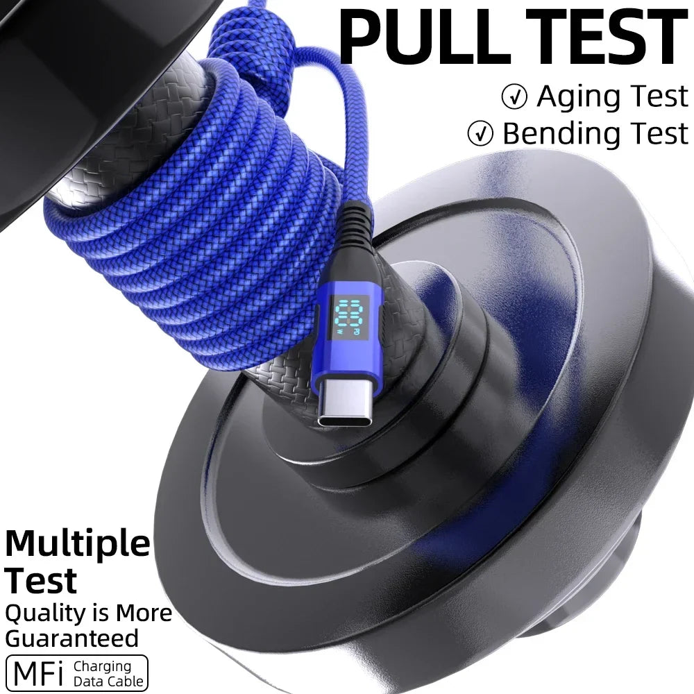 100W USB-C to USB-C Fast Charging Cable | LED Display
