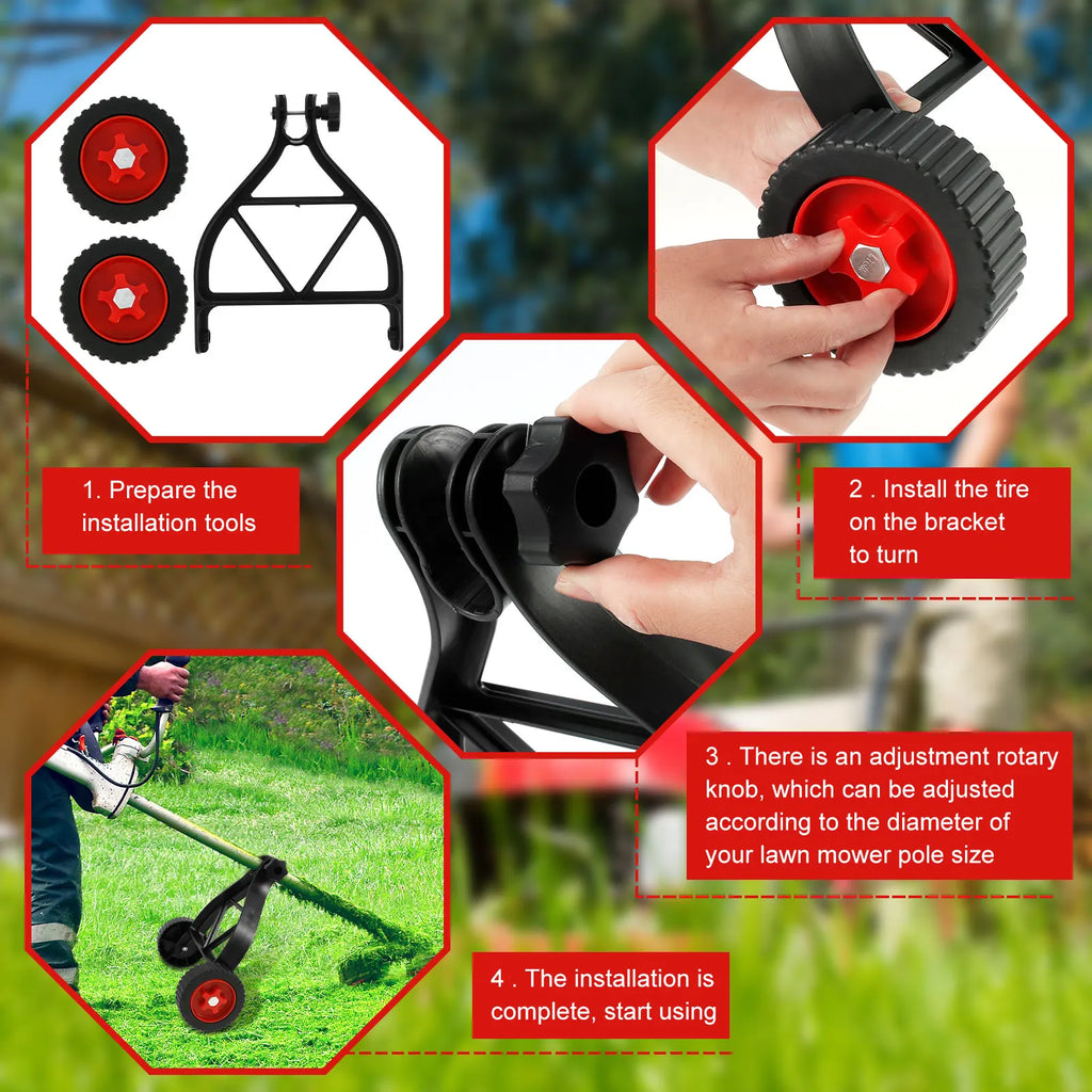 String Trimmer Support Wheel – Fits 23–28mm Shafts