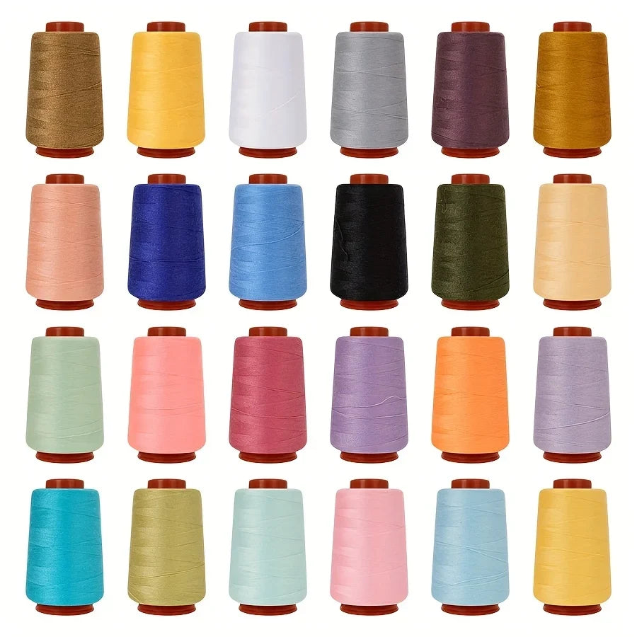 12 Pcs 800Yd Vibrant Polyester Sewing Thread Spools Kit