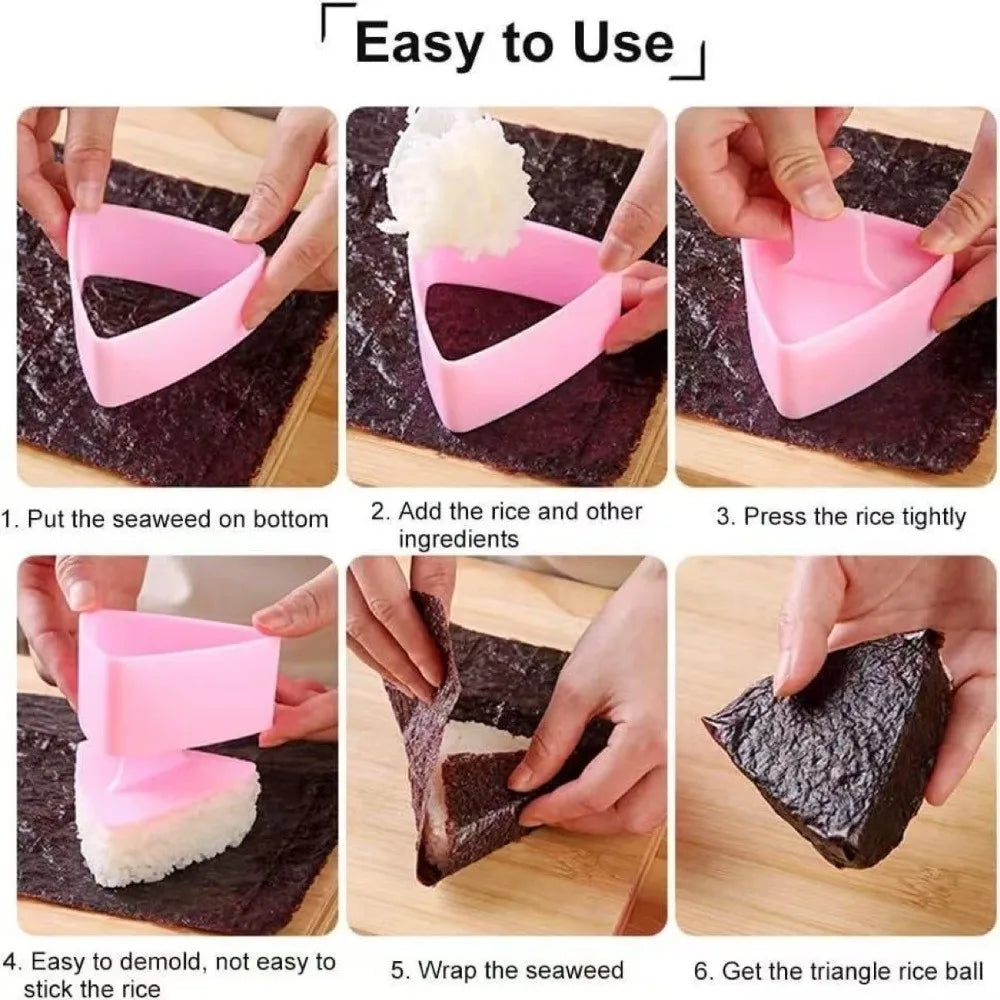 Triangle Onigiri Mold – Non-Stick Rice Ball Sushi Maker Kit