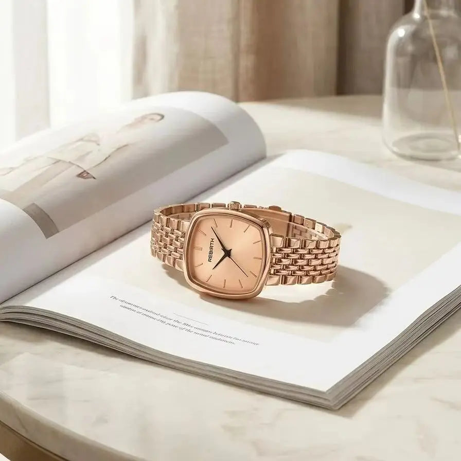 REBIRTH Women's Quartz Watch – Light Luxury Casual Style
