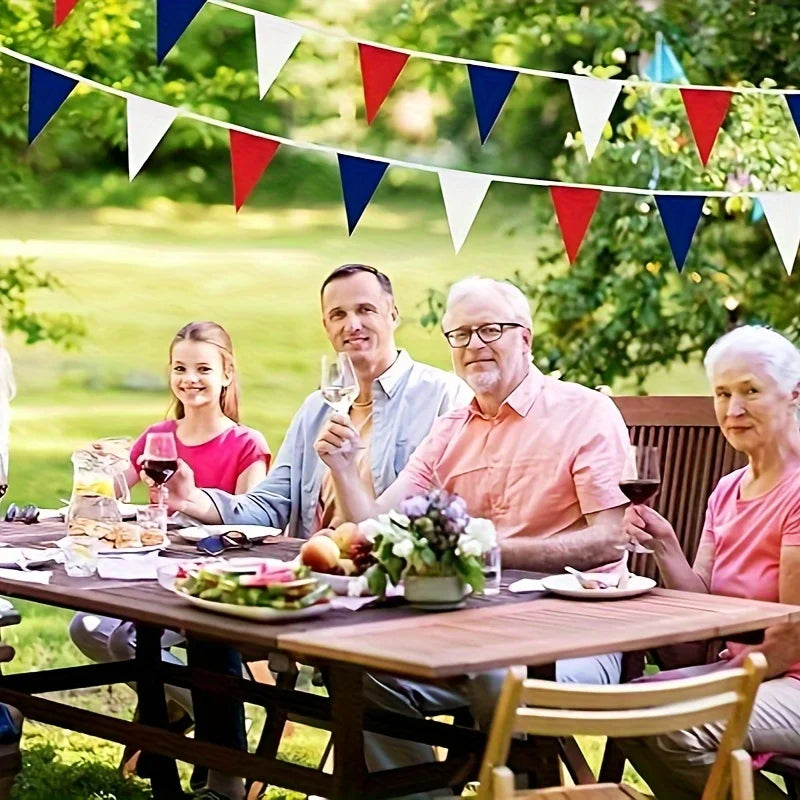 Patriotic Red White Blue Pennant Bunting Banner | 4th of July