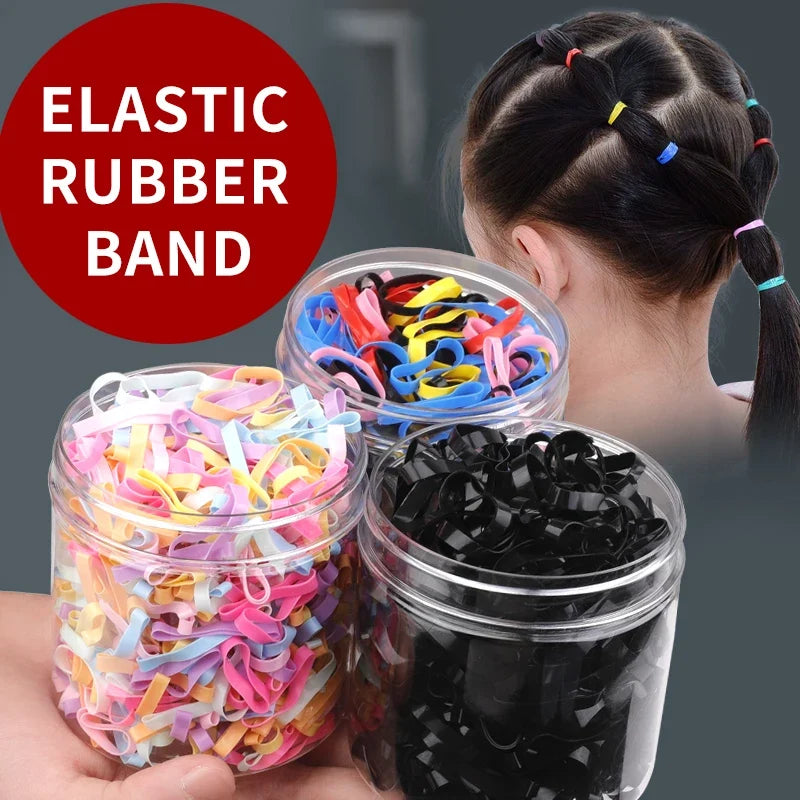 500pc Colorful Elastic Hair Bands Ponytail Holders for Women