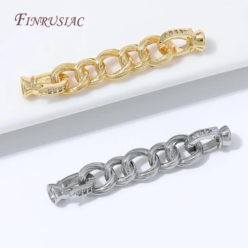 18K Gold Plated Twisted Rope Crystal Rhinestone Jewelry Clasp