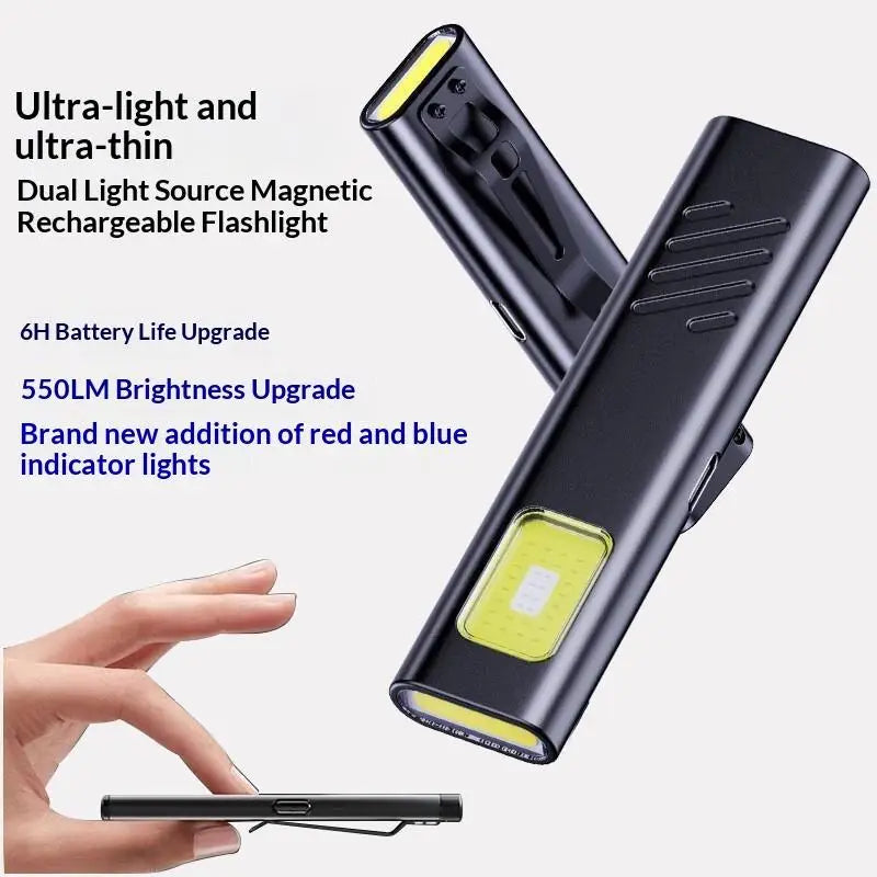 USB Rechargeable LED Flashlight – Dual Mode Pocket Torch