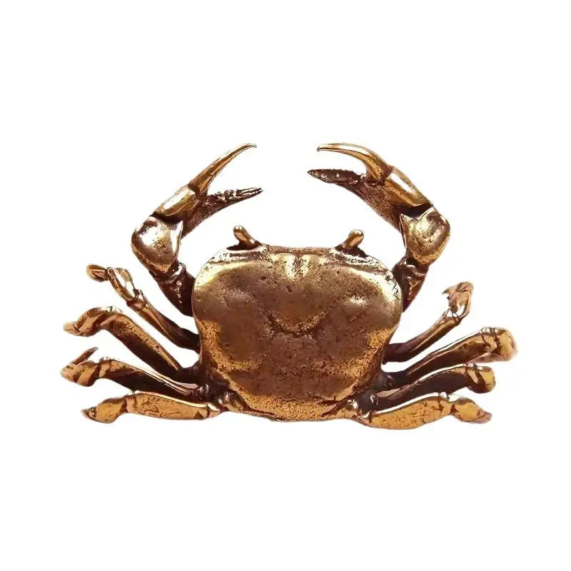 Brass Crab Figurine Antique Tea Pet Desktop Ornament | Handcrafted