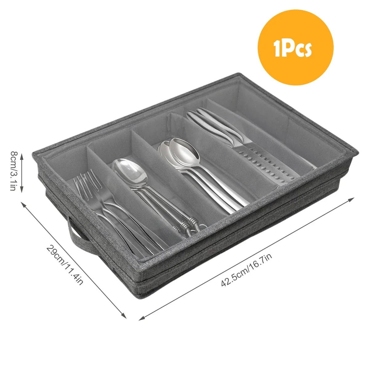 5-Compartment Flatware Storage Case – Portable Cutlery Organizer