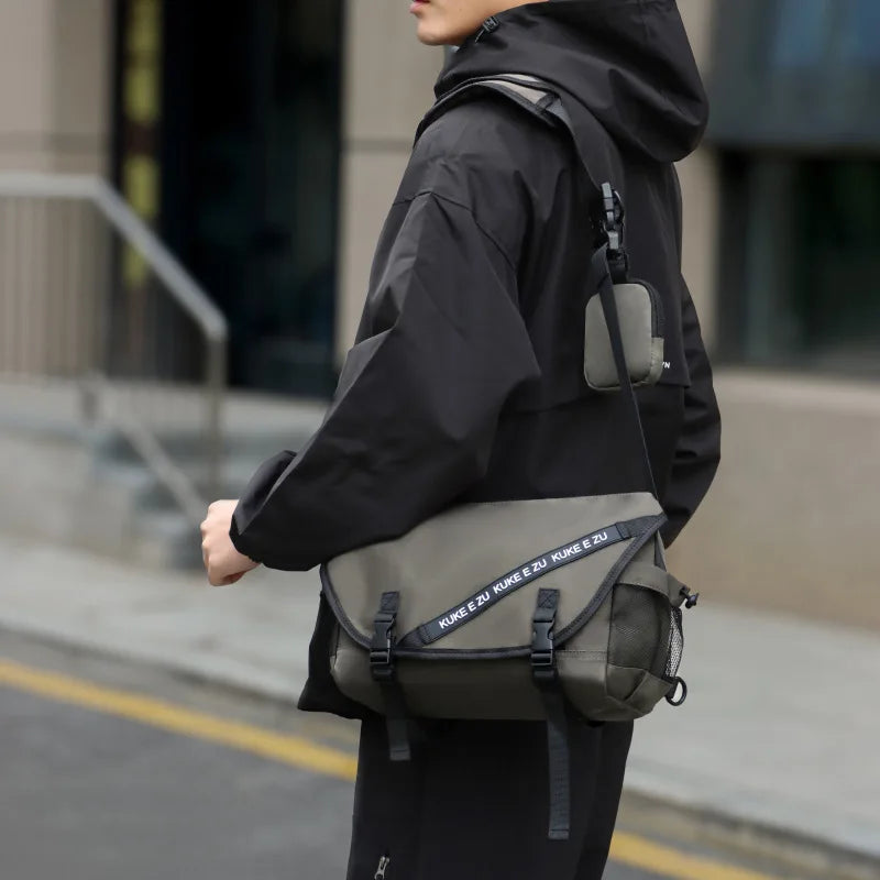 Men's Nylon Crossbody Messenger Bag – Trendy Commuter Bag