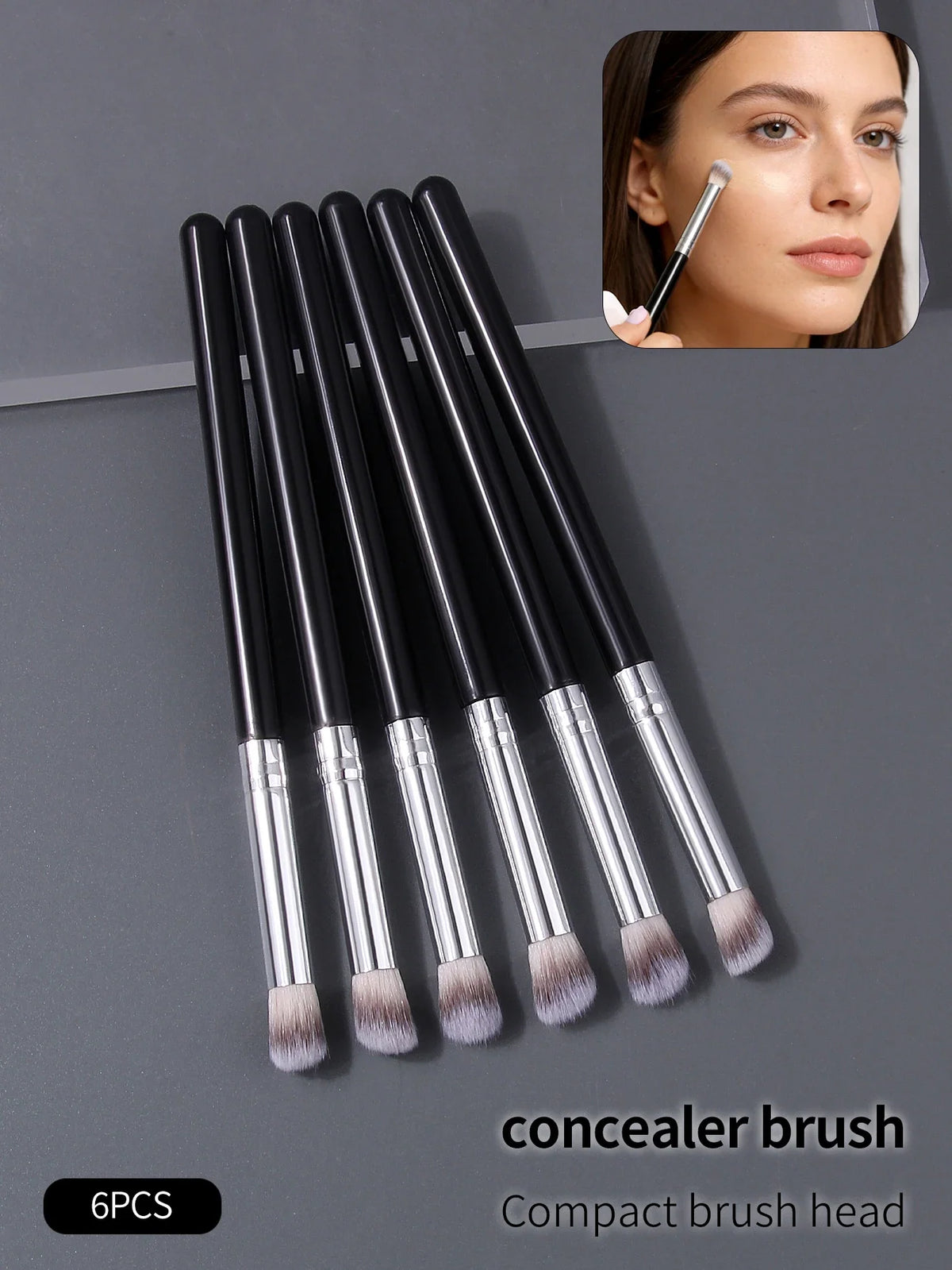 6-Piece Flat Head Precision Concealer Brush Set | Wool Fiber
