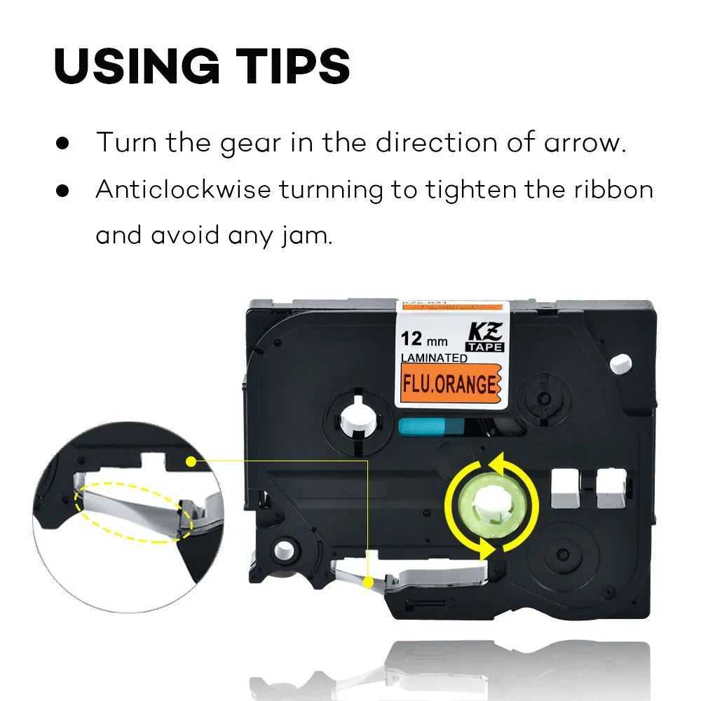 3-Pack Fluorescent Label Tape Compatible Brother TZe P-Touch