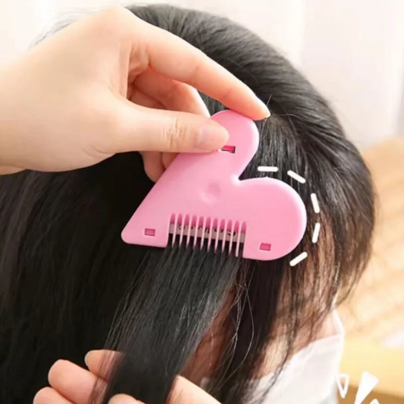 Pink Heart Double-Sided Hair Thinning Comb & Cutting Blade