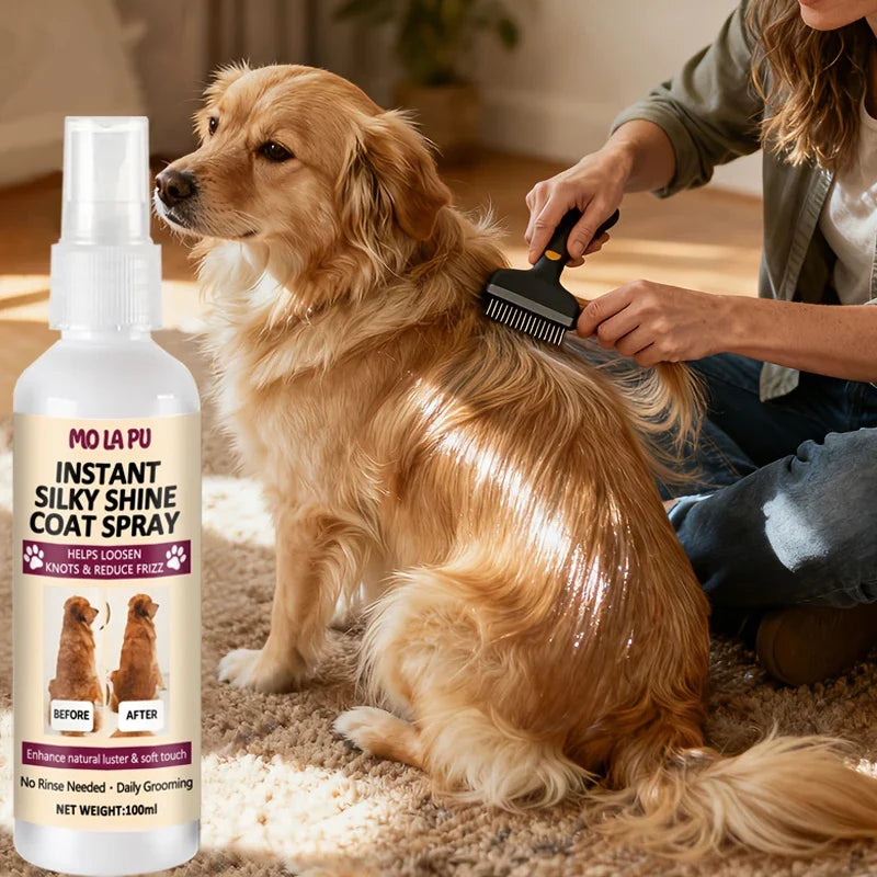 10-in-1 Dog Long Hair Grooming Spray – Detangle & Shine