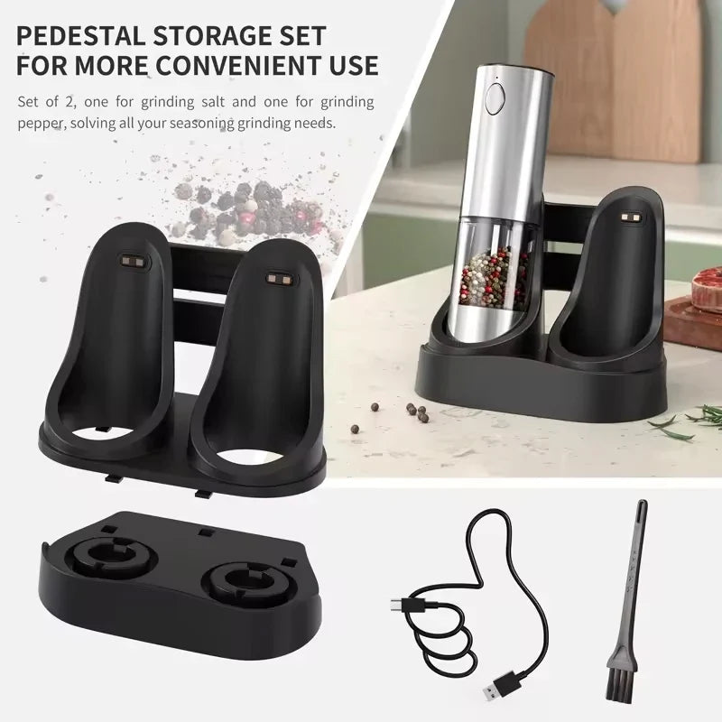 CLITON Electric Salt & Pepper Grinder – USB Rechargeable Set