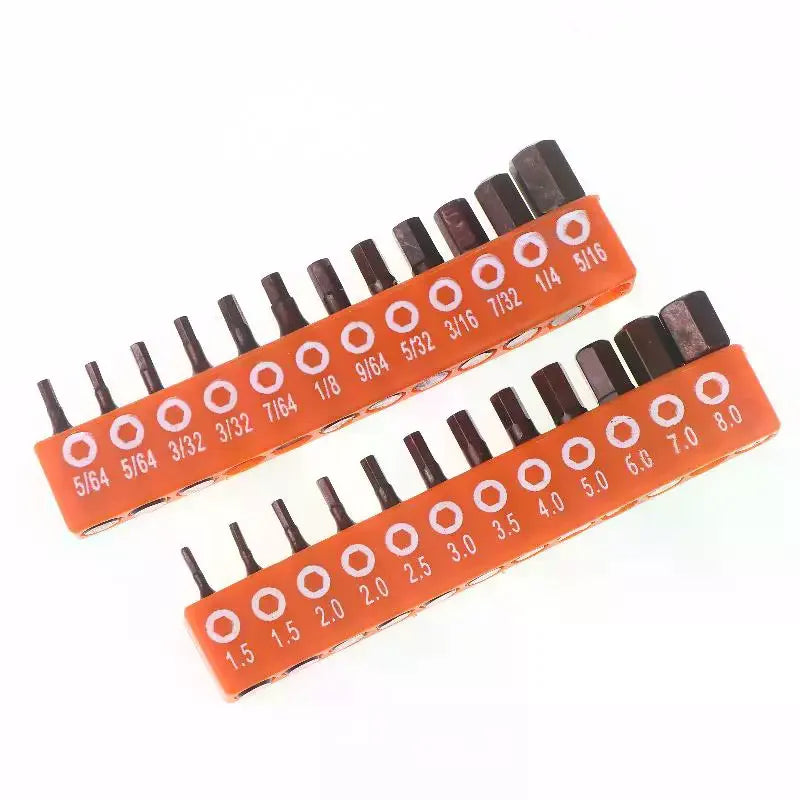 Magnetic Screwdriver Bit Set 12/24 Pc – 25mm Hex Shank S2 Steel