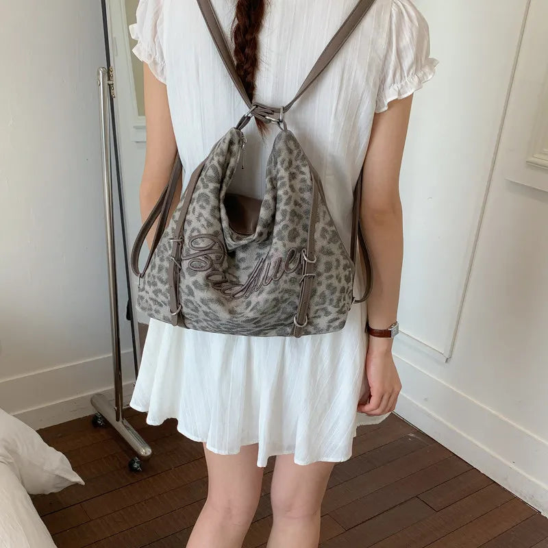 Nixie Leopard Print Large Capacity Women's Backpack