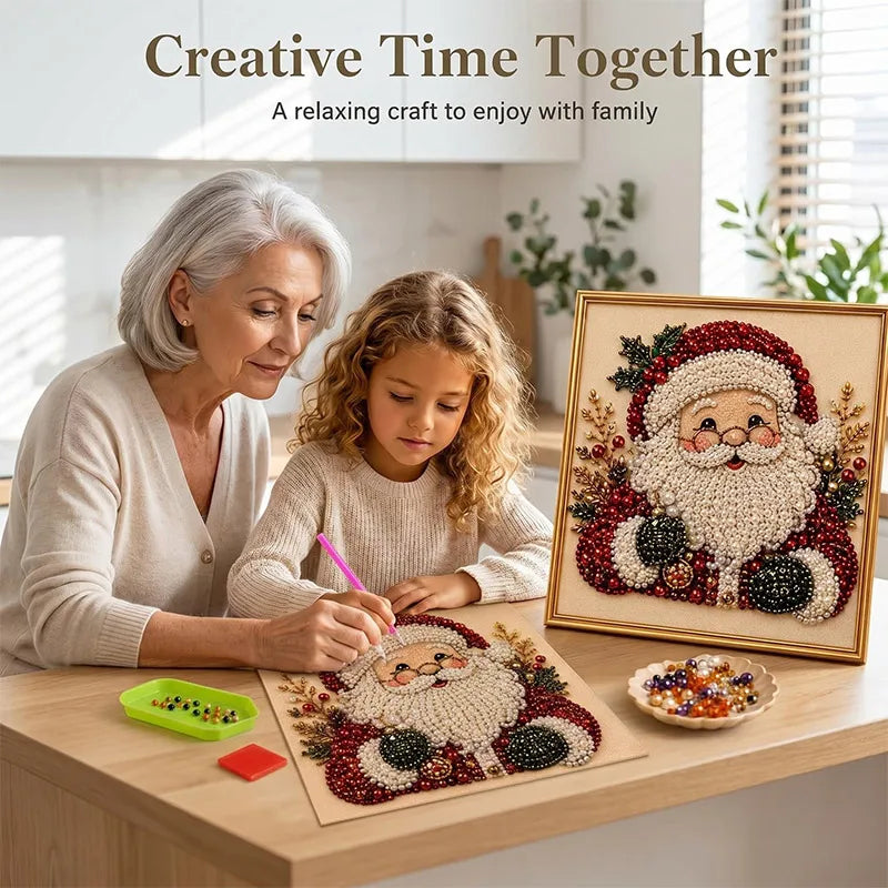 Christmas Diamond Painting Kit with Frame | DIY Pearl Bead Art
