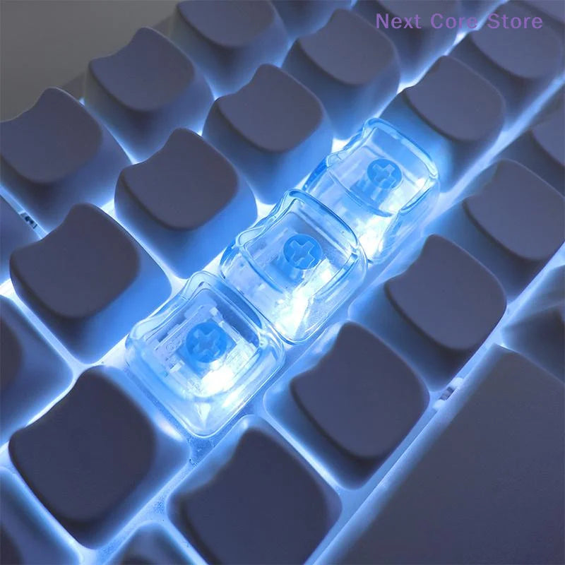 Cute Cat Shaped Transparent Keycaps 1U Blank MX Switch 10/20 PCS