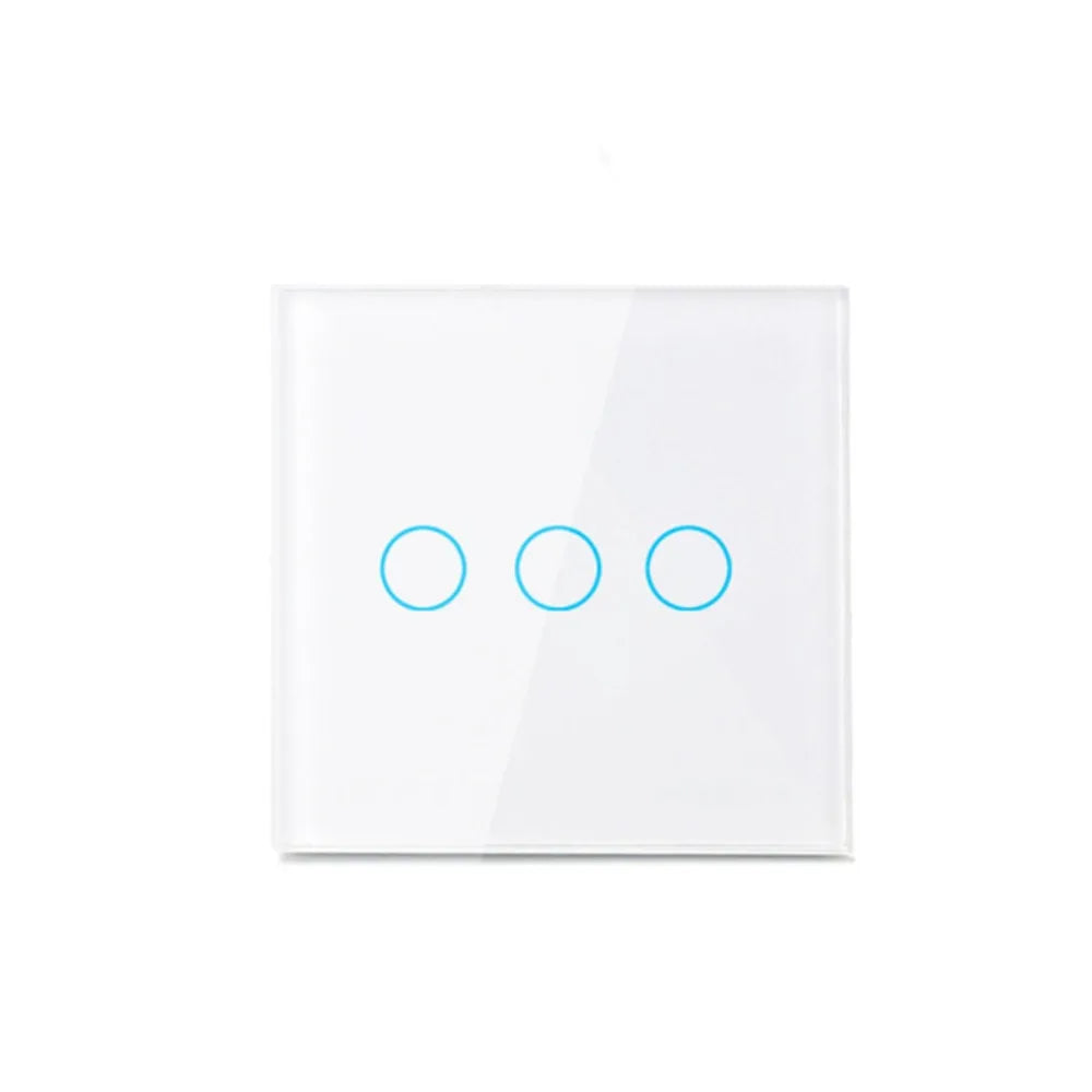 Crystal Glass LED Touch Wall Switch 1/2/3 Gang EU 100-240V