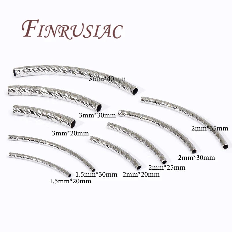 20Pcs 18K Gold Plated Brass Curved Tube Spacer Beads DIY